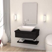 Bancada para Banheiro com Cuba RT45 Prateleira e Espelheira 606w Metrópole Bancada para Banheiro com Cuba RT45 Prateleira e Espelheira 606w Metrópole