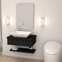 Bancada para Banheiro Cuba RT45 com Prateleira 605w Metrópole Bancada para Banheiro Cuba RT45 com Prateleira 605w Metrópole