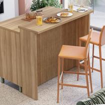 Bancada para Cozinha Painel de Ilha Ripado Nesher 120 cm MDF Nature