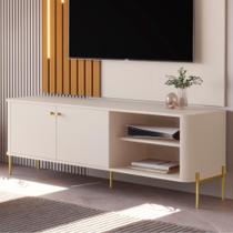 Bancada Para TV 58 Polegadas Sven Off White Dourado