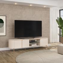 Bancada Para Tv 75 Polegadas 3 Portas Dj Móveis Ariana Off White