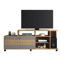 Bancada Peônia para Sala de Estar/ Recepção Freijó/ Cinza Moonstone - Bela Móveis