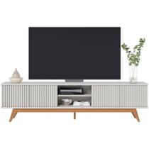 Bancada Rack Tv 75 Pol 218 Cm Off White Matte