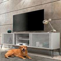 Bancada Rack TV até 70 Polegadas New Frizz Branco Caemmun