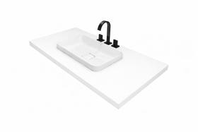 Bancada Reta Para Cuba De Sobrepor 60x40x10 Para Banheiro cor:branco