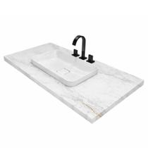 Bancada Reta Para Cuba De Sobrepor 80x40x10 Para Banheiro cor:calacata Bancada Reta Para Cuba De Sobrepor 80x40x10 Para Banheiro cor:calacata