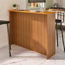 Bancada Ripada Lisa 120cm para 2 ou 4 Pessoas Mesa Alta Cozinha Sala Realeza Marrom/Freijó