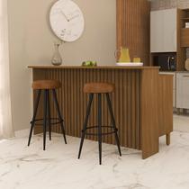 Bancada ripada para cozinha 208cm isadora predilleta freijo - MOVEIS PREDILETTA