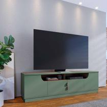Bancada Santorini 200cm para TV até 60 Pol 2 Portas Hortelã Amêndoa Bancada Santorini 200cm para TV até 60 Pol 2 Portas Hortelã Amêndoa