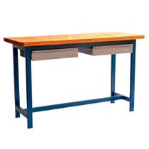 Bancada Simples 150cm em Tubo Retangular com Tampo de Compensado Naval de 40mm FERCAR