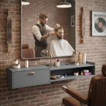 Bancada Suporte Barbearia Completa Balcão Suspenso Salão De Beleza Estética Cuidados Cabelo E Barba Lojas RPM Bancada Suporte Barbearia Completa Balcão Suspenso Salão De Beleza Estética Cuidados Cabelo E Barba Lojas RPM