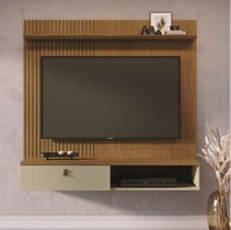 Bancada Suspensa com Painel Íris com Frisos Lateral 1 Porta Basculante - Cumaru/Opala Madetec