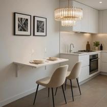 Bancada Suspensa Dobrável 90x40cm Branca Bordas Arredondadas