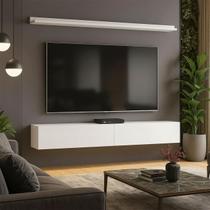 Bancada Suspensa e Prateleira 197cm Slat Z49 Branco - Mpozenato