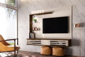 Bancada Suspensa Frizz Select para TV de até 50 polegadas - OFF WHITE / SAVANA - Madetec