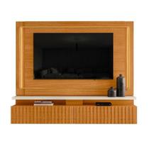 Bancada Suspensa Gaia TV 75 Polegadas com Led Cor Cinamomo Off White - Madetec