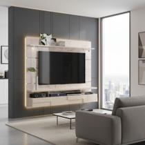 Bancada Suspensa Lana 1,80m Calacata/Off White Sofisticação Moderna para Sala Madetec Bancada Suspensa Lana 1,80m Calacata/Off White Sofisticação Moderna para Sala Madetec