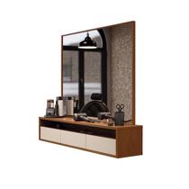 Bancada Suspensa para Salão de Beleza Cabeleireiro Balcão de Barbearia Life 1.12 Off White com Freijo - MoveisAqui Bancada Suspensa para Salão de Beleza Cabeleireiro Balcão de Barbearia Life 1.12 Off White com Freijo - MoveisAqui