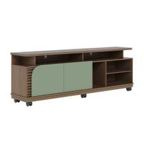 Bancada Tv De 65'' 2 Portas Com Rodízio Ewa 180cm Amêndoa-verde Pistache C04 - D'rossi Bancada Tv De 65'' 2 Portas Com Rodízio Ewa 180cm Amêndoa-verde Pistache C04 - D'rossi