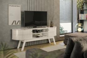 Bancada Valência Para TV até 75 Polegadas Calacata e Off White - Madetec Bancada Valência Para TV até 75 Polegadas Calacata e Off White - Madetec