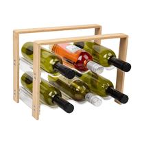 Bancada Wine Rack Mind Reader, 6 garrafas de acrílico/bambu