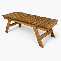 Banco 02 Lugares em Madeira Maciça 95cm Unique Yescasa Marrom/Nogueira