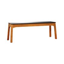 Banco 2 Lugares Áustria Madeira Maciça Assento MDF Laqueado Amêndoa/Preto Banco 2 Lugares Áustria Madeira Maciça Assento MDF Laqueado Amêndoa/Preto