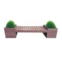 Banco 2,5m Marrom Lanci Madeira Plástica Com Cachepô 3 Lugares Jardim Externo Banco 2,5m Marrom Lanci Madeira Plástica Com Cachepô 3 Lugares Jardim Externo