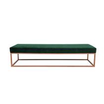 Banco 3 Lugares Giulia Veludo Verde e Dourado 180 cm