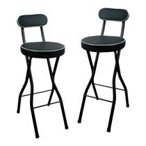 Banco alto dobrável UWEAR 65 cm com encosto acolchoado, 2 peças Banco alto dobrável UWEAR 65 cm com encosto acolchoado, 2 peças