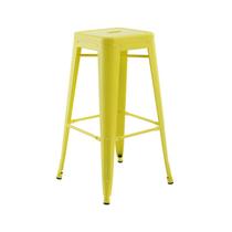 Banco Alto Iron Amarelo Aço