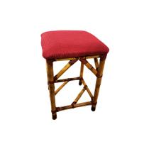 Banco Artesanal de Bambu com Assento Acolchoado Conforto e Estilo Natural Banco Artesanal de Bambu com Assento Acolchoado Conforto e Estilo Natural