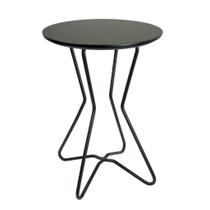 Banco Baixo Saturno com Pés de Metal - Preto