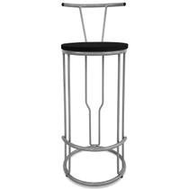 Banco Banqueta Alta Redondo Uganda Balcão Cozinha Área De Lazer Prata Banco Banqueta Alta Redondo Uganda Balcão Cozinha Área De Lazer Prata