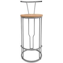 Banco Banqueta Alta Redondo Uganda Balcão Cozinha Área De Lazer Prata Banco Banqueta Alta Redondo Uganda Balcão Cozinha Área De Lazer Prata