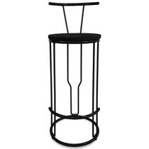 Banco Banqueta Alta Redondo Uganda Balcão Cozinha Área De Lazer Preto Banco Banqueta Alta Redondo Uganda Balcão Cozinha Área De Lazer Preto