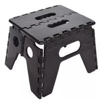 Banco Banqueta Banquinho Dobrável 90kg Resistente Preto Banco Banqueta Banquinho Dobrável 90kg Resistente Preto