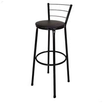 Banco Banqueta Bistrô Alta Americana Bar Bancada Estrutura Preta Cozinha Gourmet