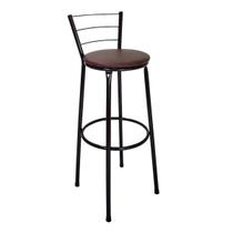 Banco Banqueta Bistrô Alta Americana Bar Bancada Estrutura Preta/Marrom Cozinha Gourmet Banco Banqueta Bistrô Alta Americana Bar Bancada Estrutura Preta/Marrom Cozinha Gourmet