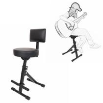 Banco, Banqueta C/Apoio Suporte P/Violão, Guitarra, Baixo