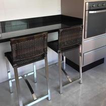 Banco Banqueta de Bar Balcão Bancada Cozinha Alumínio Junco Banco Banqueta de Bar Balcão Bancada Cozinha Alumínio Junco