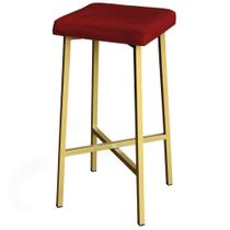 Banco Banqueta Decorativa Jolly Base Ferro Dourada Assento