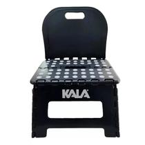 Banco banqueta dobravel com encosto 22cm preta - kala