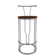 Banco Banqueta Médio Redondo Uganda Cozinha Área De Lazer Prata Banco Banqueta Médio Redondo Uganda Cozinha Área De Lazer Prata