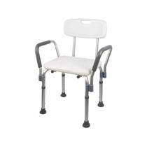 Banco/Banqueta para Banho Ajustável com Encosto e Braço em Alumínio para 135 kg modelo D3 - Dellamed