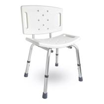 Banco/Banqueta para Banho Ajustável em Alumínio com Encosto para 100 kg modelo BBcE - Supermedy