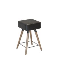 Banco Banqueta Rio Pés Palito Tecido Sintético Preto Salaone