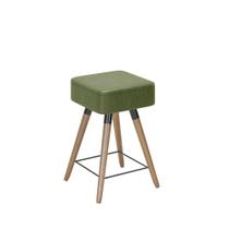 Banco Banqueta Rio Pés Palito Tecido Sintético Verde Salaone