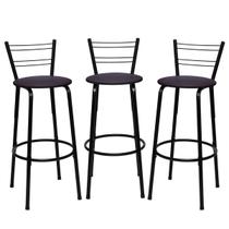 Banco Banquetas Alta Bar Balcão Cozinha Gourmet Bistrô Bancada Area Lazer Reforçada Kit 3