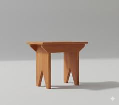 Banco banquinho banqueta madeira infantil manicure pesca jardim 30cm - Gold plant